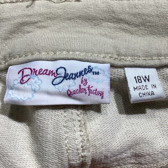 Quaker Factory Women’s Pants Size 18W — Light Khaki, Wide Leg, Dream Jeannes - Picture 3 of 8